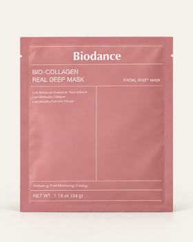 Гидрогелевая маска для лица Biodance Bio-Collagen Real Deep Mask с коллагеном, розовая, 34 г