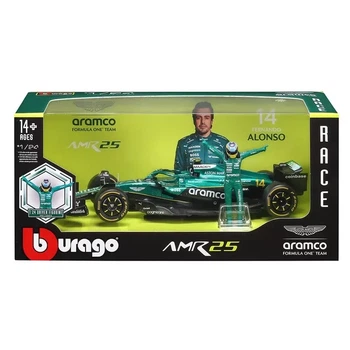 Коллекционная модель Bburago Aston Martin AMR25 Формула-1 2025 с фигуркой 1:24 18-28071 #14