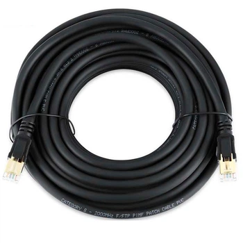 Патч-корд литой VEGGIEG YG671 CCA, SSTP, RJ-45, Cat.8, 20 м, черный