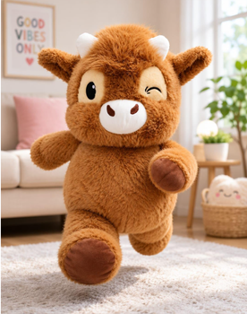 Игрушка «Бегающий телёнок» 45 см, коричневая