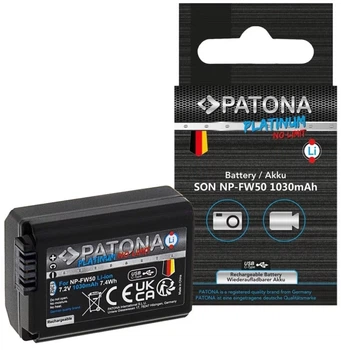 Акумулятор PATONA Platinum NP-FW50 USB-C для Sony NEX.3 NEX.3C NEX.5 NEX.5A (4055655232913)