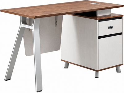 Комп'ютерний стіл OfficePro PG-M24B-12A 60х120 см з тумбочкою Горіховий + Світло-сірий