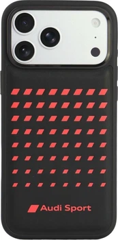 Etui plecki Audi Sport Synthetic Leather MagSafe do Apple iPhone 18 Pro Max/17 Pro Max Black (AUS-TPUPCMIP18PM-A3/D3-BK)