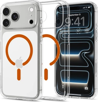 Etui plecki Spigen Ultra Hybrid MagSafe Case do Apple iPhone 18 Pro Max/17 Pro Max Transparent Orange (ACS12122)