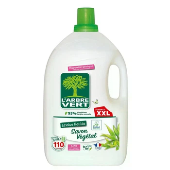 Екологічний засіб для прання L'Arbre Vert Savon Vegetal Рослинне мило 4.95L. 110 праннів XXL