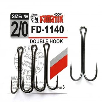 Двойной крючок Fanatik FD-1140 № 2/0, 3 шт.