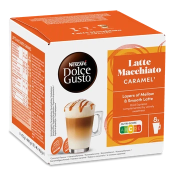 Кава в капсулах Dolce Gusto Latte Macchiato Caramel 8 кавових + 8 молочних капсул, 145,6г