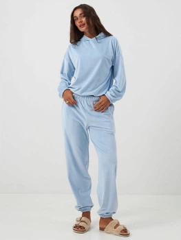 Піжама (світшот + штани) жіноча тепла велюрова BARWA garments 0405/406 S Блакитна (2114054061035)