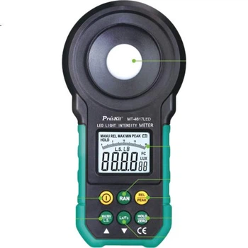 Измеритель освещенности светодиодов Pro'sKit MT-4617, люксметр, фотометр, высокоточный измеритель светового потока видимого света, 200 000 люкс