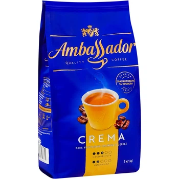 Кава Ambassador Crema в зернах 1 кг