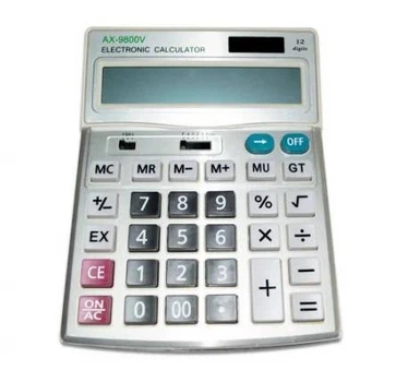 Калькулятор AX 9800V, 31 кнопка, сріблястий, розміри 200х155х50, Box (UG-17959)