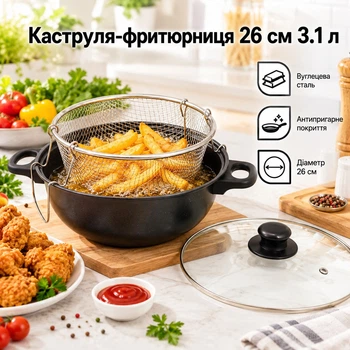 Каструля-фритюрниця HotChef 26 см 3.1 л (26 FP)