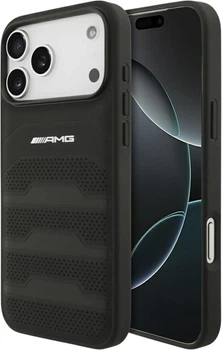 Etui na smartfon Apple iPhone 18 Pro Max/17 Pro Max AMG Leather Debossed Lines Logo Black (AMHCP18XGSEBK)