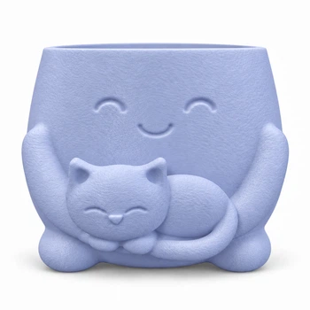 Кашпо 3D More Котолюб 8x8.7x5.6 см 200 мл Голубой