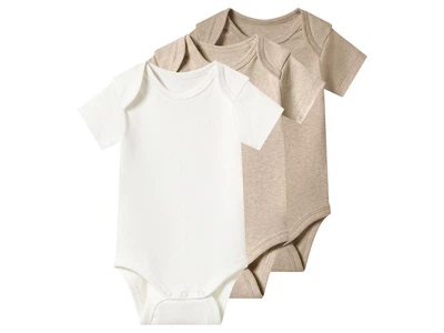 Боди набор 3 шт. хлопковые для девочки Lupilu LIDL 508798 086-92 см (12-24 months) Бежевый