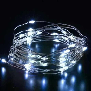 Светодиодная гирлянда новогодняя Xatynka USB 100 LED 10 м на батарейках и от сети Белая (163-41-1978-03USB)