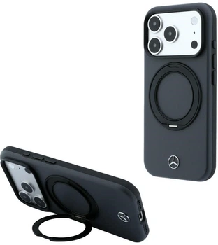 Etui do smartfona Apple iPhone 17 Pro / 18 Pro Mercedes Leather with Ring Stand MagSafe Anthracite (Mer008869)