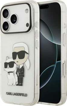 Etui na smartfon Apple iPhone 18 Pro Max/17 Pro Max Karl Lagerfeld IML NFT Glitter Karl&Choupette Transparent (KLHCP18XHNKCTGT)