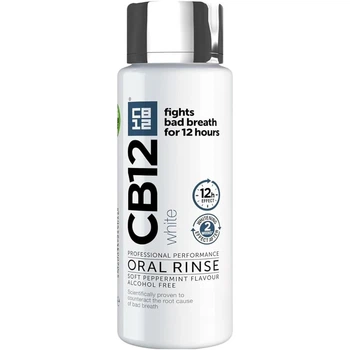 Ополаскиватель CB12 Mouthwash White 250 мл Отбеливающий для полости рта СиБи12 с мятным вкусом для свежего дыхания и осветления зубов