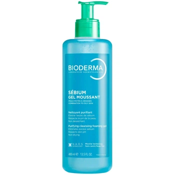 Гель для лица Bioderma Sebium Gel Moussant 400 мл Очищающий пенистый Биодерма Себиум для жирной и комбинированной кожи с цинком и медью