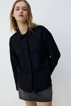 Сорочка жіноча H&M 061241170_black XS Чорна (6666000381903)