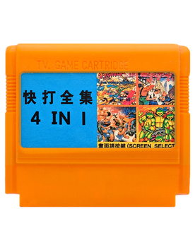 Сборник Игр RMC Famicom Dendy 4 in 1 TMNT 1, Super Fighter III, Street Fighter IV (Kuai Da Chuanshuo), Nekketsu Kakutou Densetsu 90х TV Game Английская Версия Только Картридж Б/У