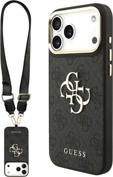 Etui na smartfon Apple iPhone 18 Pro/17 Pro Guess 4G Big 4G Classic Logo Big Strap Metal Buttons Black (GUHCP18LP4G4BCSK)