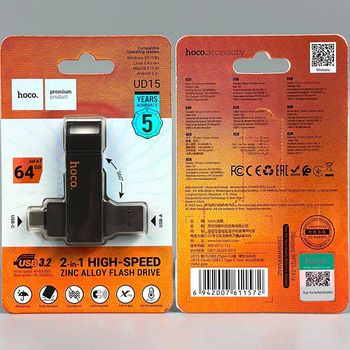 Флешка USB 64Gb USB3.2 Type-C Скоростная Hoco UD15