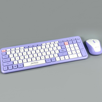 Бездротова клавіатура та 3D мишка 99 клавіш DPI 800-1200 Jedel WS739 Бузковий