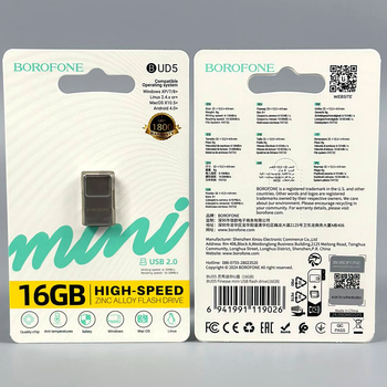 USB флешка 16Gb USB2.0 накопитель информации Borofone BUD5 мини