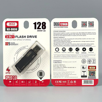 USB-флешка 128Gb 3в1 USB3.0 Lightning Microшвидкісна XO DK06