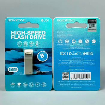 USB флешка 8Gb USB2.0 накопитель информации Borofone BUD1