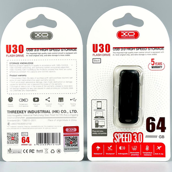 USB-флешка 64Gb USB3.0 Швидкісна Накопичувач інформації XO U30