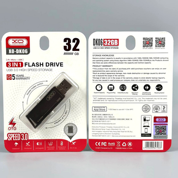 USB-флешка 32 Гб 3в1 USB Lightning Micro швидкість XO DK06