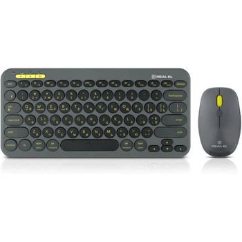 Комплект (клавіатура, миша) бездротовий REAL-EL Kit-635W Black