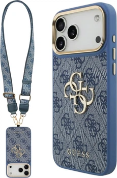 Etui na smartfon Apple iPhone 18 Pro Max/17 Pro Max Guess 4G Big 4G Classic Logo Big Strap Metal Buttons Blue (GUHCP18XP4G4BCSB)