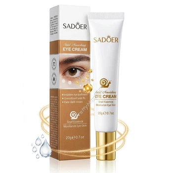 Крем для повік проти набряків та темних кіл під очима SADOER Snail Nourishing Eye Cream з муцином равлика, 20 г