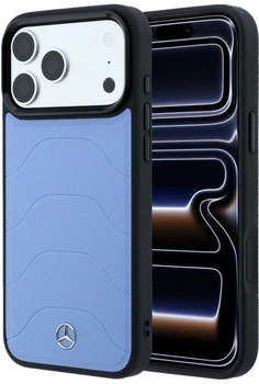 Чохол для смартфона Apple iPhone 17 Pro / 18 Pro Mercedes Leather Mesh with Bow Line MagSafe Blue (Mer008915)