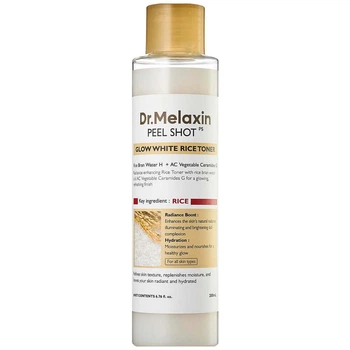 Тонер для лица с экстрактом риса Dr.Melaxin Peel Shot Glow White Rice Toner 200 мл