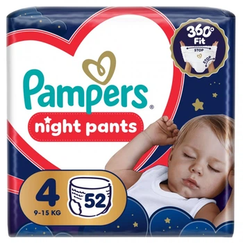 Подгузники Pampers Night Pants Розмір 4 (9-15 кг) 52 шт (8006530320665) (25273)