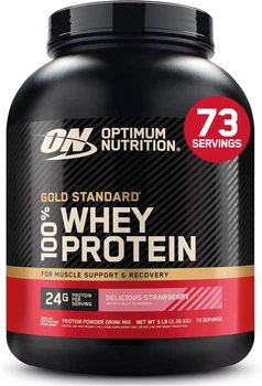 Протеїн Optimum Nutrition Gold Standard 100% Whey Protein 2260 г Delicios Strawberry / Смачна полуниця (USA) комплексний протеїн