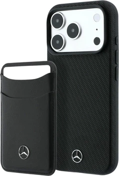 Etui-portfel na smartfon Apple iPhone 18 Pro/17 Pro Mercedes-Benz Grill Pattern Leather MagSafe Black (MEHMBWP18L25PWPK)