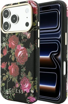 Etui na smartfon Apple iPhone 18 Pro Max/17 Pro Max Guess Blossom Roses Print MagSafe Black (GUHMP18X6PWGTBEK)