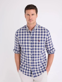 Сорочка бавовняна чоловіча U.S. Polo Assn 11H0462-V100A(Yosemite Blue Heather) XL Блакитна (786662714492)