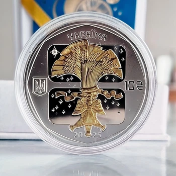 Серебряная памятная монета НБУ "Дух Рождества" 10 гривен в футляре 2025