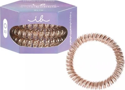 Набір резинок для волосся Invisibobble Slim Premium спіральні Bronze Me Pretty 3 шт (4063528067104)