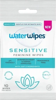 Chusteczki nawilżane do higieny intymnej WaterWipes Sensitive Feminine dla skóry wrażliwej 10 szt (5099514005255)