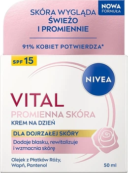 Крем для обличчя Nivea Vital Promienna Skóra SPF 15 від зморшок 50 мл (5900017103532)