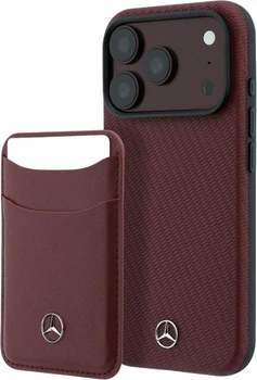 Etui-portfel na smartfon Apple iPhone 18 Pro Max/17 Pro Max Mercedes-Benz Grill Pattern Leather MagSafe Burgundy (MEHMBWP18X25PWPR)