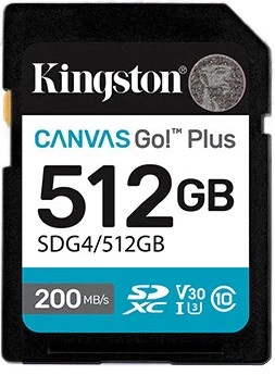 Карта памяти Kingston CANVAS Go! Plus SD 512GB U3 V30 (SDG4)
